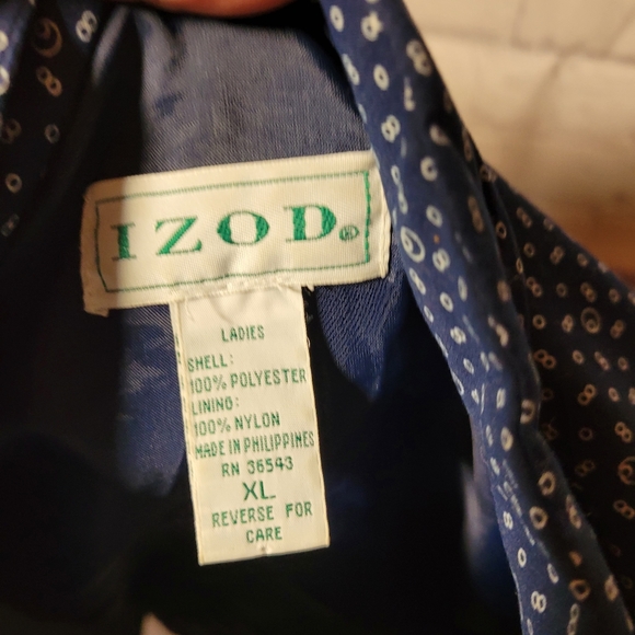 Women's Vintage Navy White IZOD zipper Jacket Size XL - Picture 5 of 6